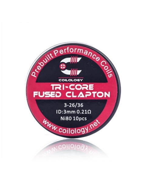 Coilology Ni80 TRI-CORE Fused Clapton Prebuilt Coil 26ga 0.21ohm (10pcs)